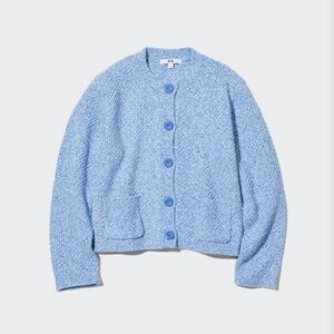 Uniqlo Knit Short Jacket (Long Sleeve) BLUE size Medium